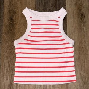 SO Pink and White Striped Tank Top